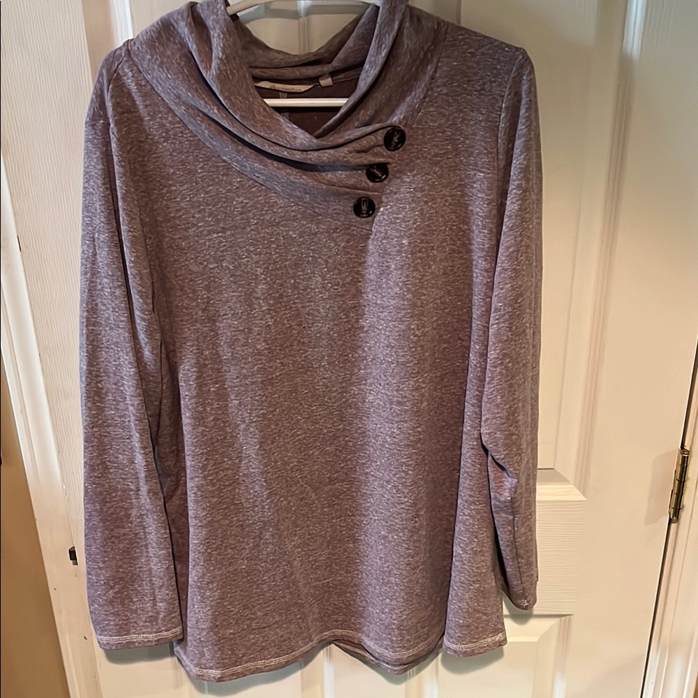Soft Surroundings Purple Cowl Neck Sweater